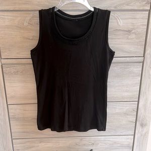 Stretchy Black Sleeveless Tank Top - Size Small
